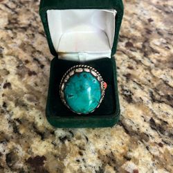 Huge Nepalese Turquoise  Adjustable Ring