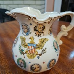 1965 Chadwick-Miller porcelain pitcher featuring U.S. Presidents