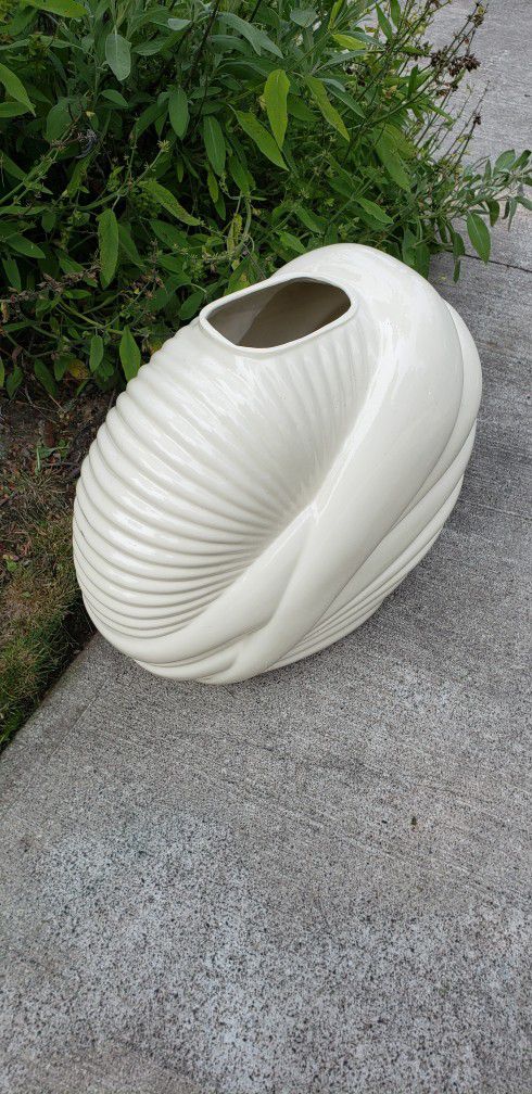 Massive Ceramic  Vintage Shell Vase. 