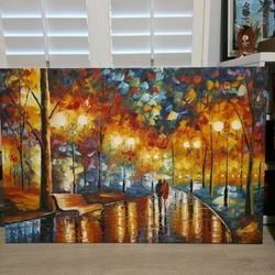 Certified Afremov Painting "Rain's Rustle" 