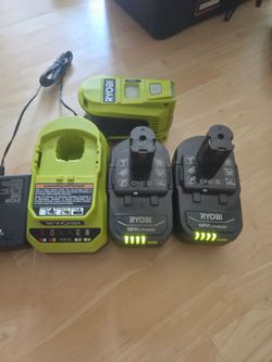 Ryobi charger, inverter and 2 4ahbatteries