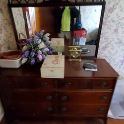 Antique Vanity Mirrored Dresser