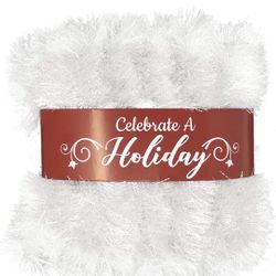 50 Foot Tinsel Garland for Christmas Decorations - Non-Lit Holiday Decor for Outdoor or Indoor Use