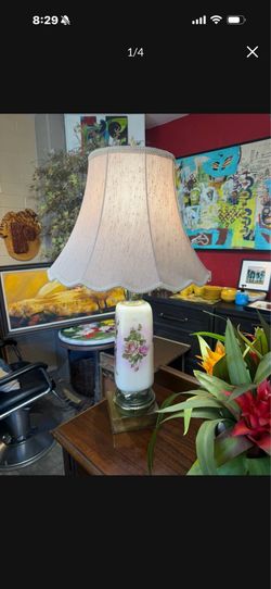 Antique beautiful handpainted porcelain table lamp