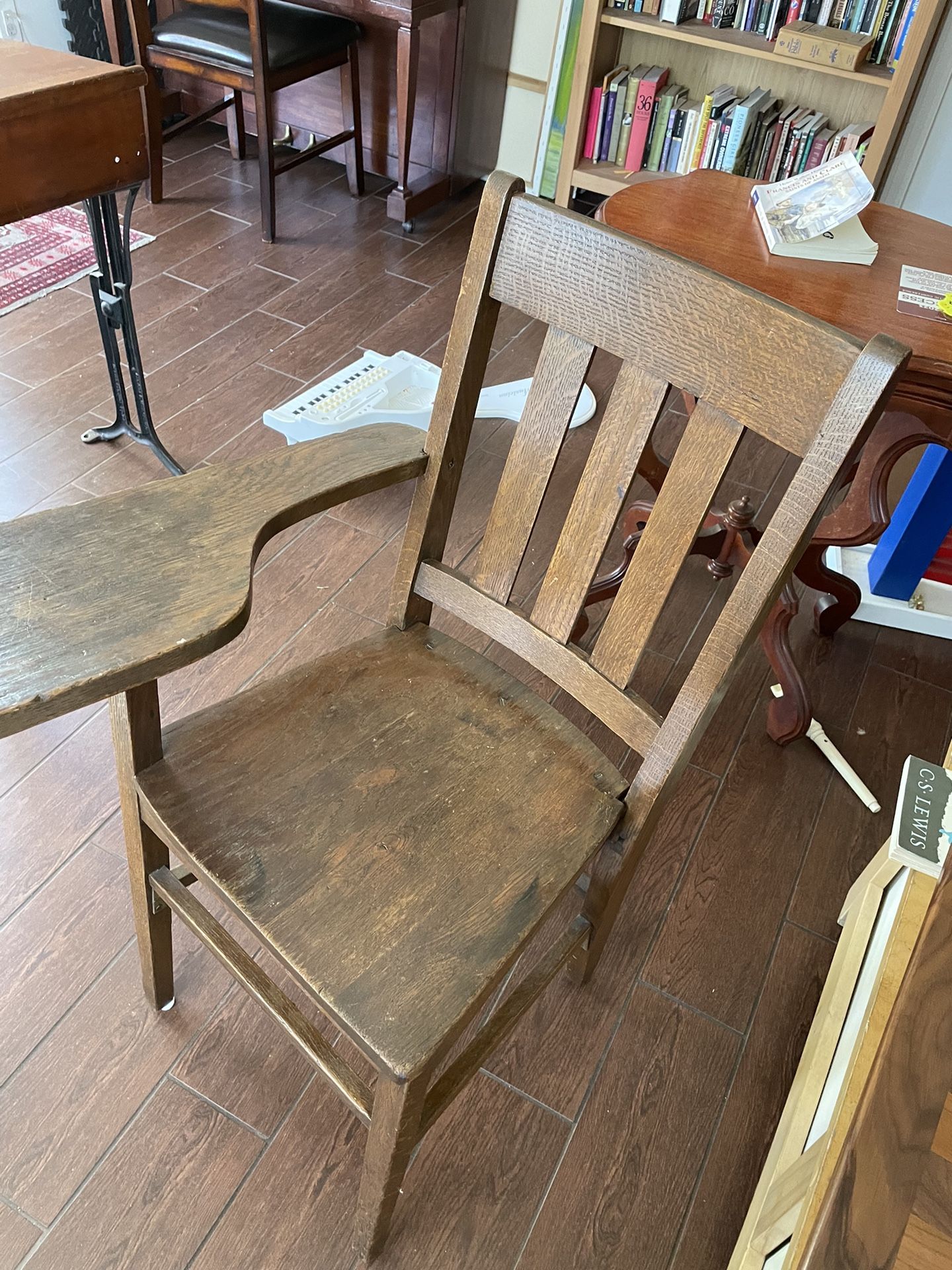 Antique Oak School Desk
