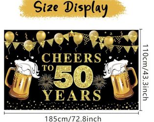 50’years Banner And Cake Topper