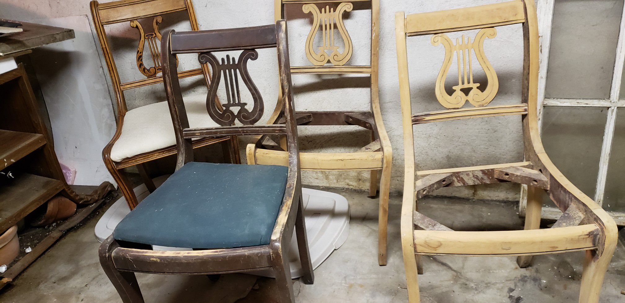 Antique solid wood chairs