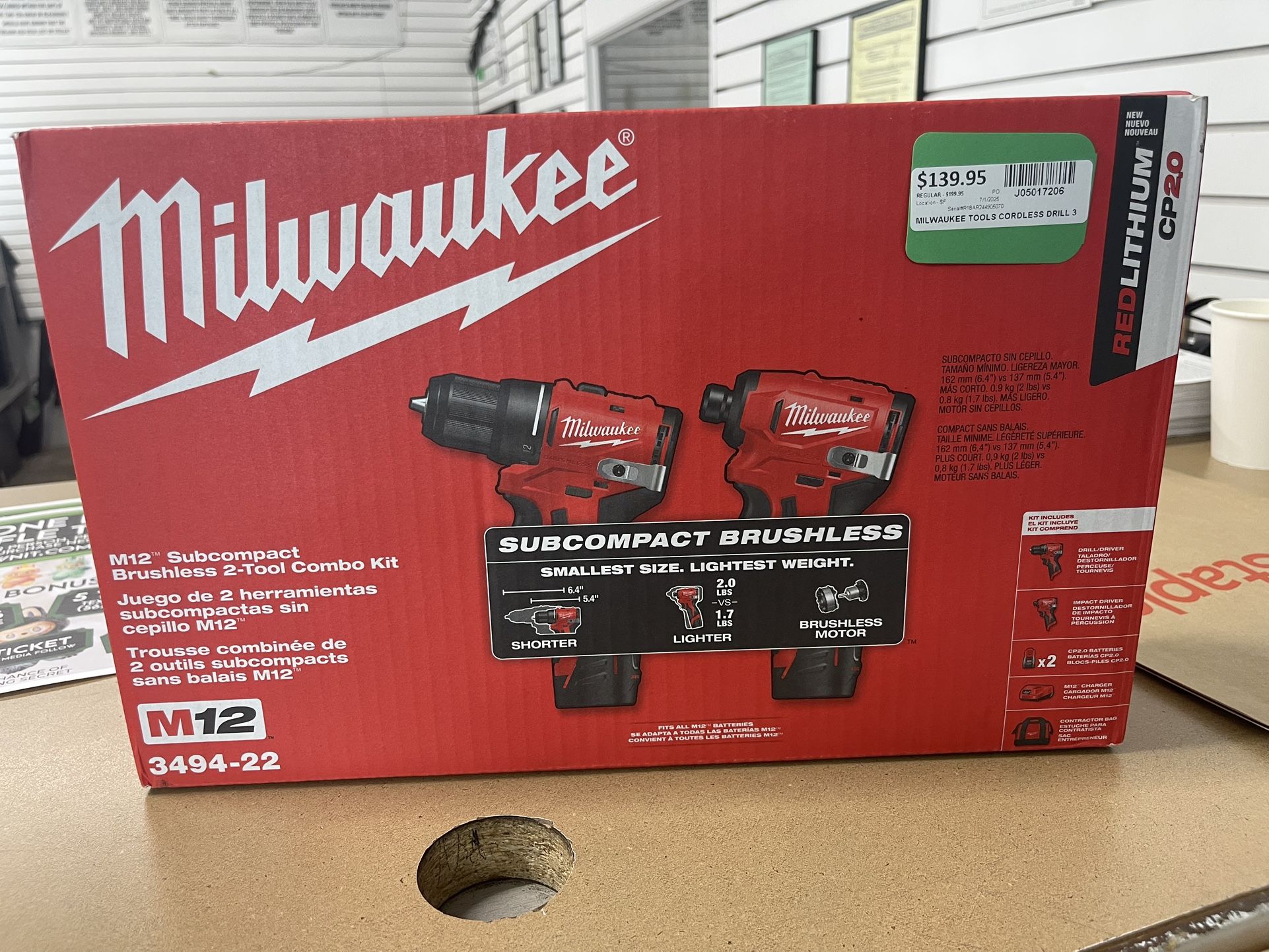 Milwaukee Cordless Drill 2-tool Combo Kit