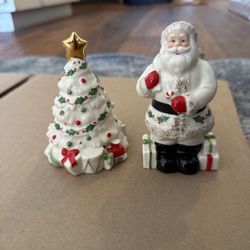 Lenox Christmas Salt And Proper Shakers Never Used Lenox 