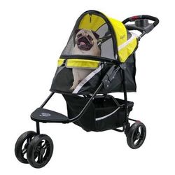 New Dog and Cat Stroller Cart for Small to Medium Size Pets, Yellow