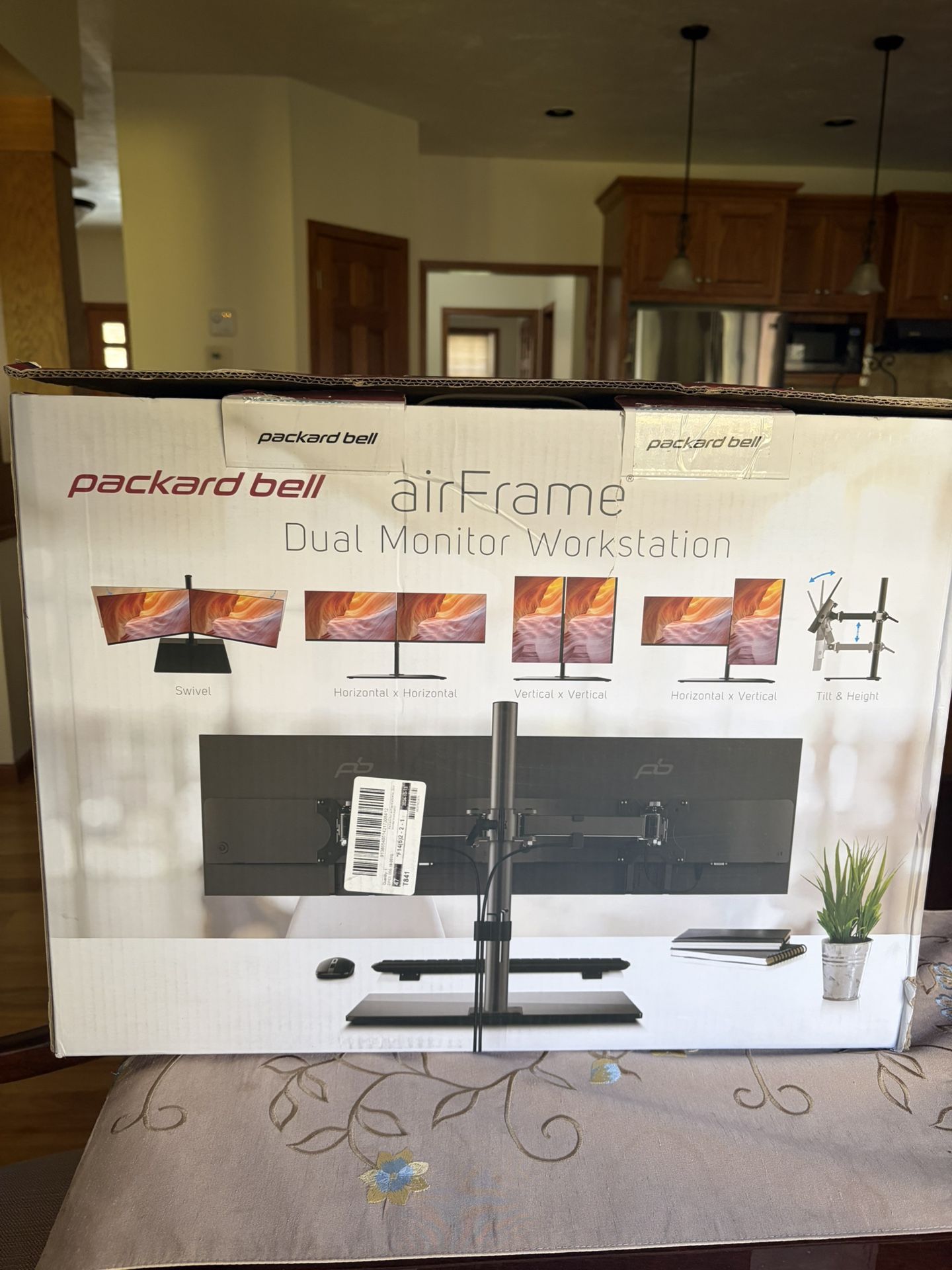 Packard Bell airFrame Dual Monitor Workstation – 43” Total Display Area (Brand New in B