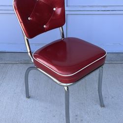 Retro Diamond Tufted "Lucy Diner Chair" in Glitter Red