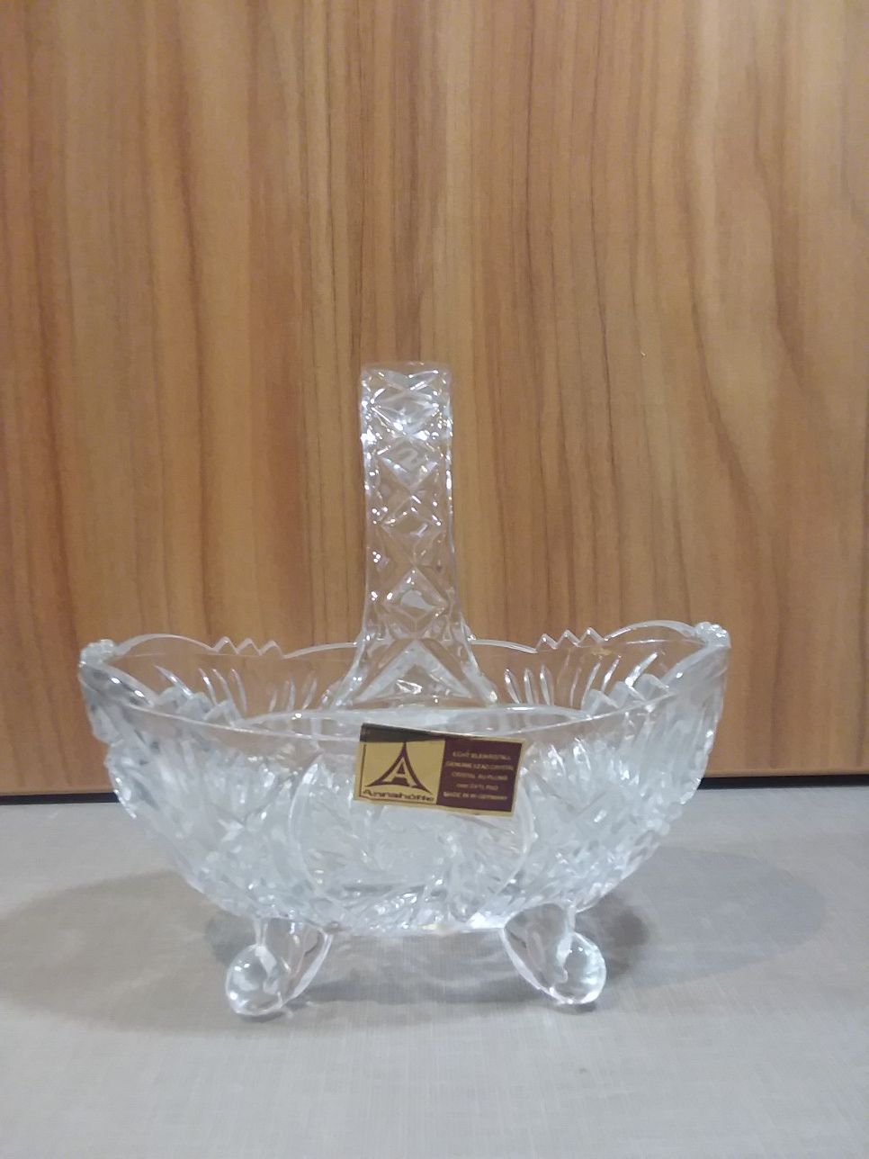 Vintage Crystal Anna Hutte Bleikristall Footed Basket