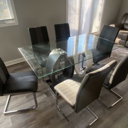 Modern Dining Room Set 6 Chairs & Table