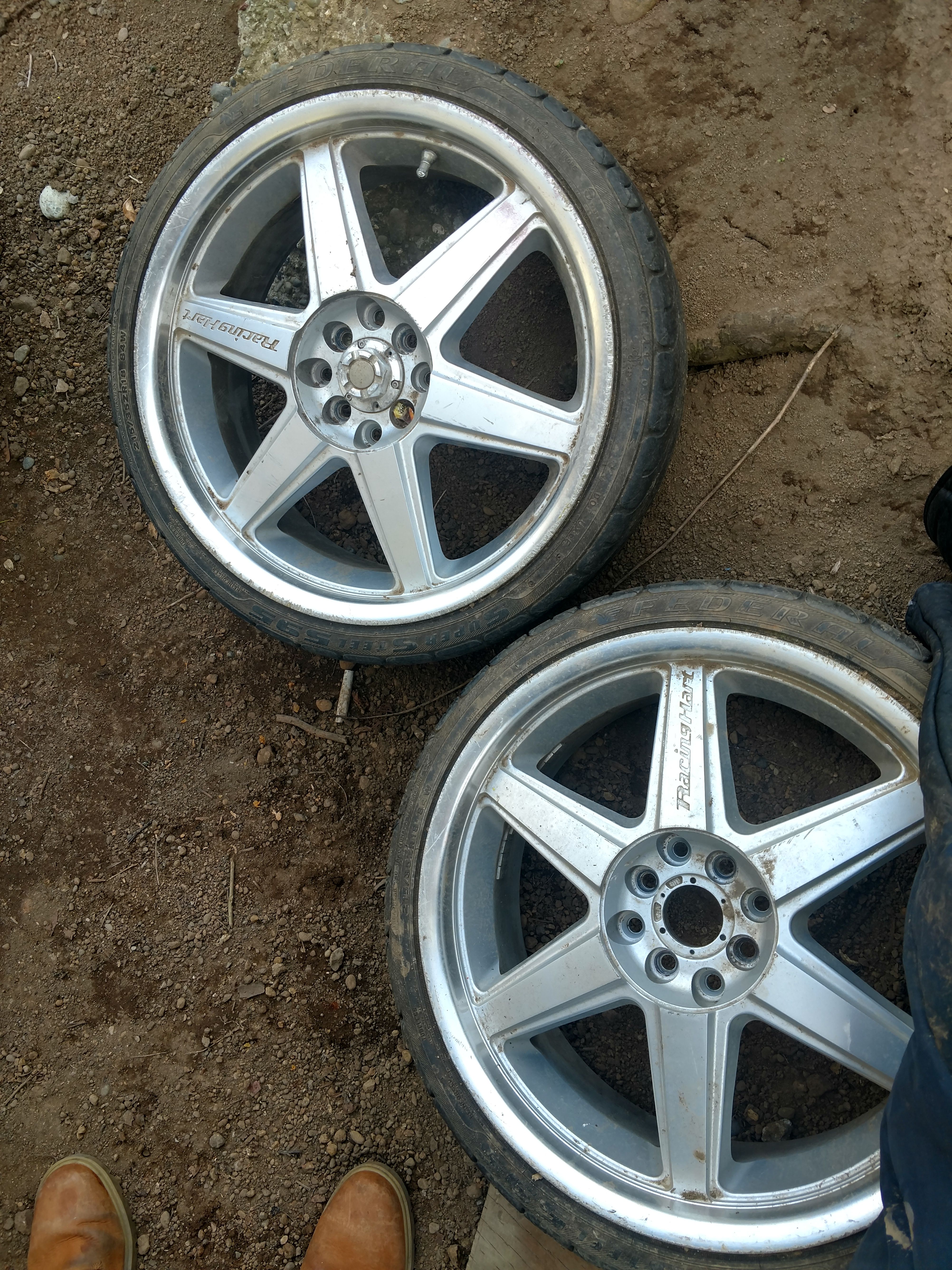 215/35zr18 84w 2-low profile tires & rims fit Honda/Acura decent tread tires/rims no problems or punctures/patches