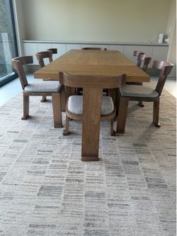 Arhaus 108” Dining Table + 8 Chairs | Solid Wood