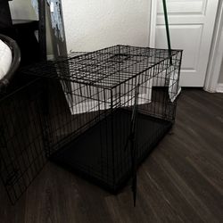 Dog Cage, Bed, Leash And Harness 