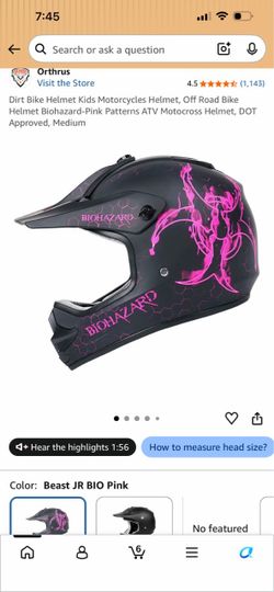 Orthrus Kids Motocross Helmet Biohazard Pink