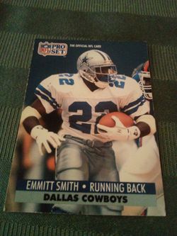 1991 football emmitt Smith/pro set card #485