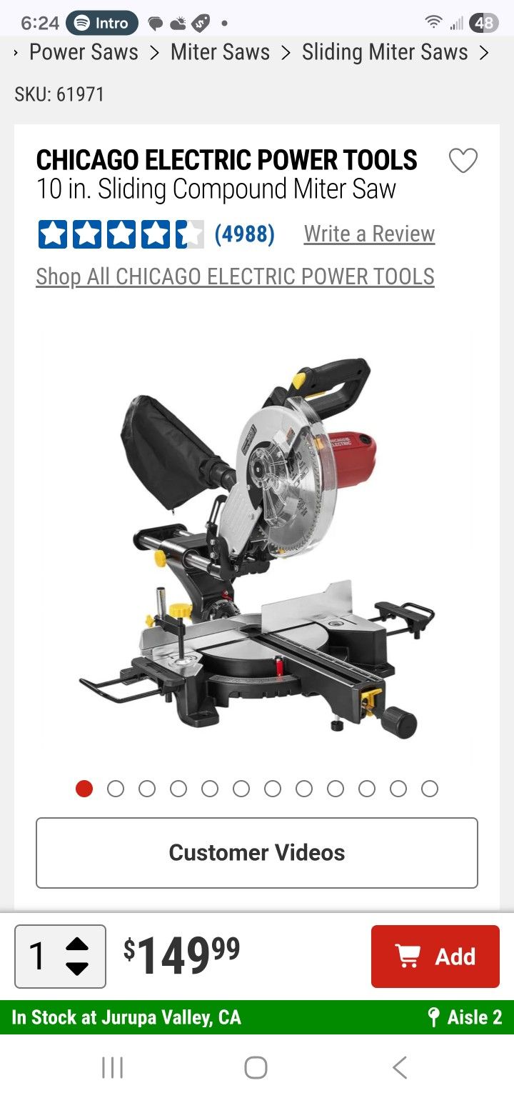 CHICAGO ELECTRIC POWER TOOLS 10 in. Sliding Compound Miter Saw