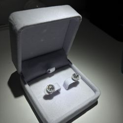 6mm 1.6ct GRA Certified Moissanite Stud Earrings – White Gold Plated