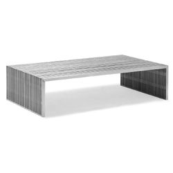 Gridiron stainless steel coffee table