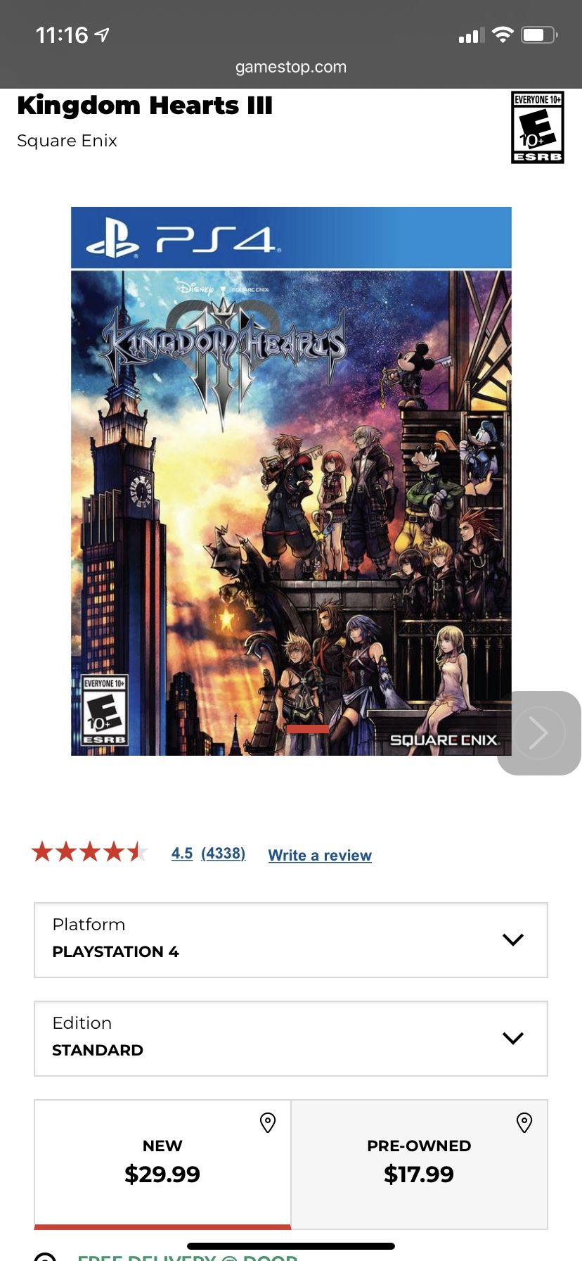 Kingdom of hearts PS4