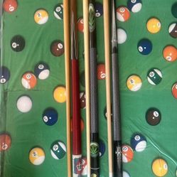 🎱 Bundle of 3 Brand New Hardwood Billiard Pool Cue Sticks – Only$50! 🎱