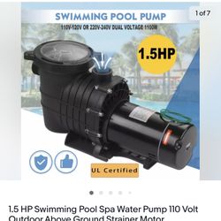 Above Ground swimming pool Pump 1.5HP - NEW!