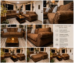 Beautiful Brown Couch + Loveseat Set