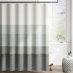 Jinchan Ombre Cloudy Grey Striped Shower Curtain Waterproof Fabric