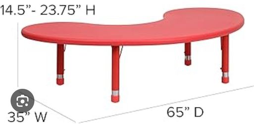 Flash Furniture Red Half-round Kid's Play Table