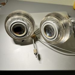 Vintage Harman Kardon Apple Pro Speakers - Clear Orbs / Untested 