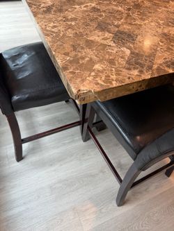 Marble Top Dining Table with Chairs