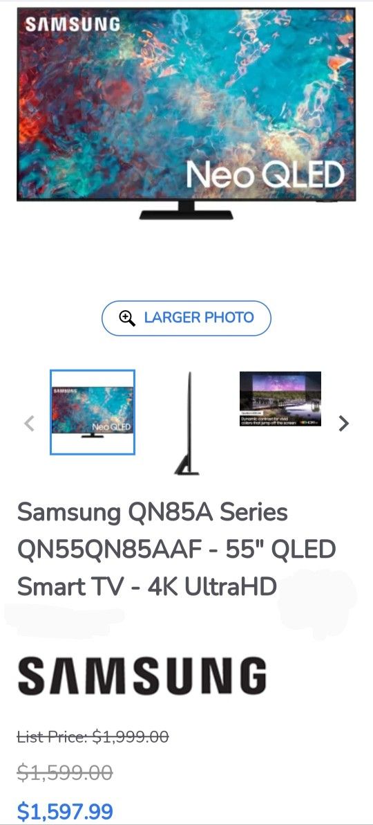 Samsung TV 55" QLED Smart TV- 4K ULTRA HD