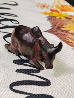 3" Lying Water Buffalo Hand Carved Wooden Classic Statue