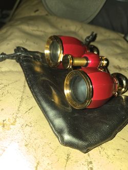 Elegant Red Opera binoculars Compact 3X