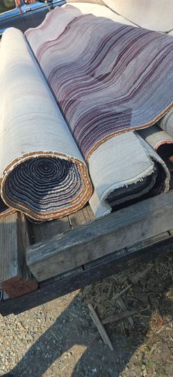 Rolls of carpet rugs
