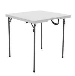 34 in. White Plastic Portable Fold-in-Half Folding Card Table