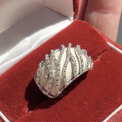 Unique Sterling & 72 Genuine Diamond Ring