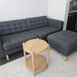 IKEA Morabo Sofa, Ottoman, Side Table, And Rug