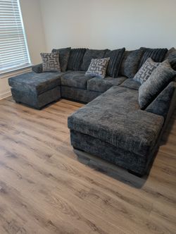 Dark Gray U Shape Sectional - Atlanta Same Day Delivery 