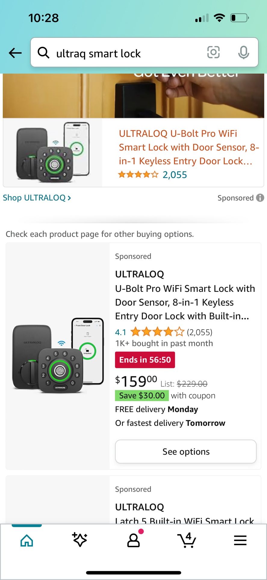 Smart Lock Bolt Front Door