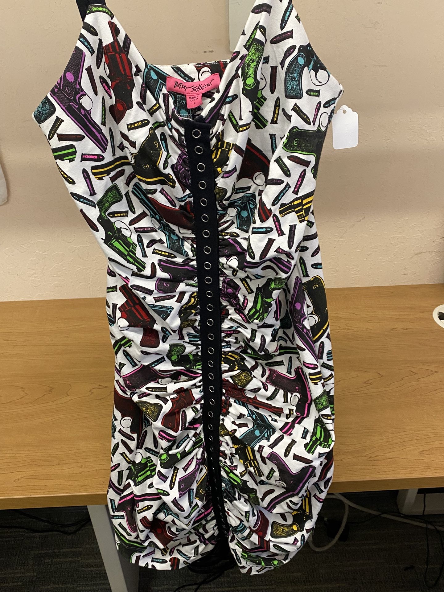 Betsey Johnson Gun Revolver Print Mini Dress