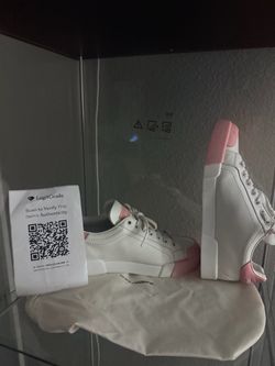 Dolce & Gabbana White Pink Leather Sneakers