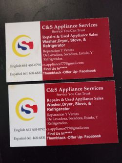 Appliance Repairs//Sales
