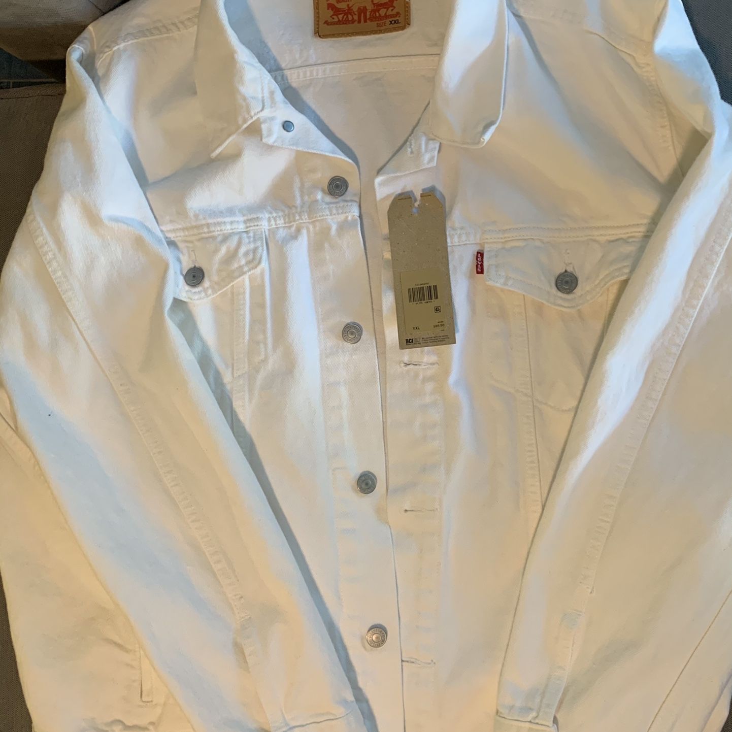 LEVI - White Denim jacket - XXL