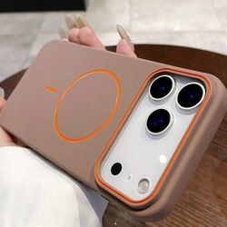 1pc Minimalist Matte Wireless Charging Magnetic Phone Case For IPhone 17 AIR 16 15 14 13 12 Pro Max Plus Soft Silicone Back Cover VQAD