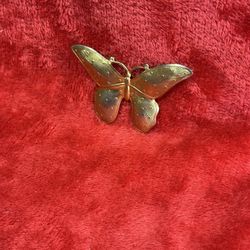 🦋 Vintage Gold Butterfly Brooch 