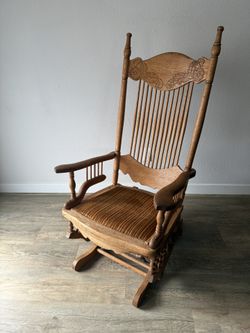GRACEFUL glider - Oak - Upholstered Seat - antique - Victorian - delivery available 